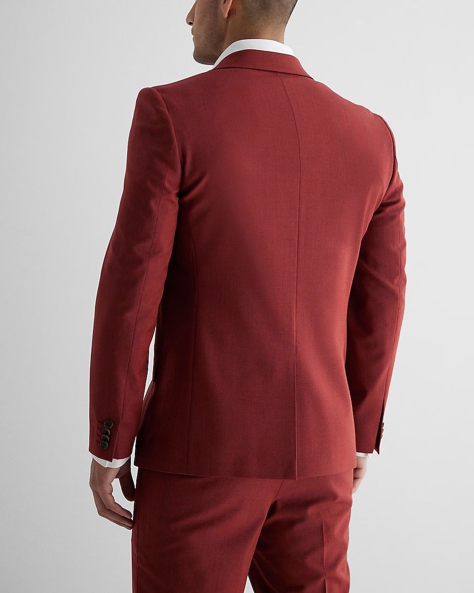 Mens Authentic Red Tuxedo Wool Suit | Elite Jacket