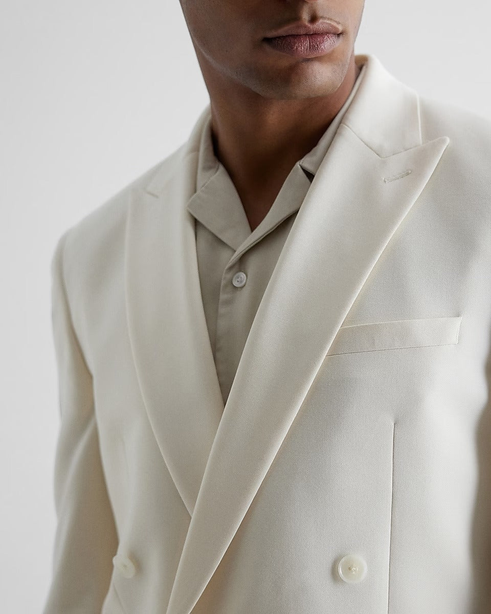 Mens White Double Breasted Tuxedo Suit | Elite Jacket