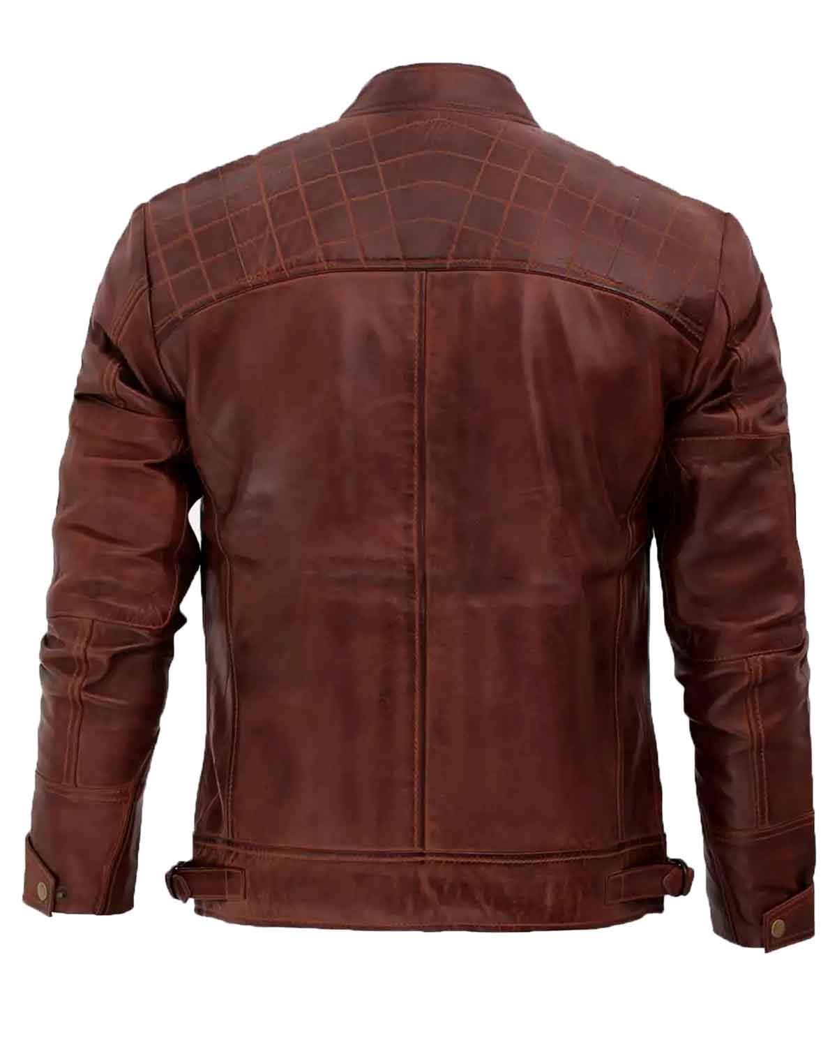 Mens Distressed Brown Leather Motorcycle Jacket | Elite Jacket