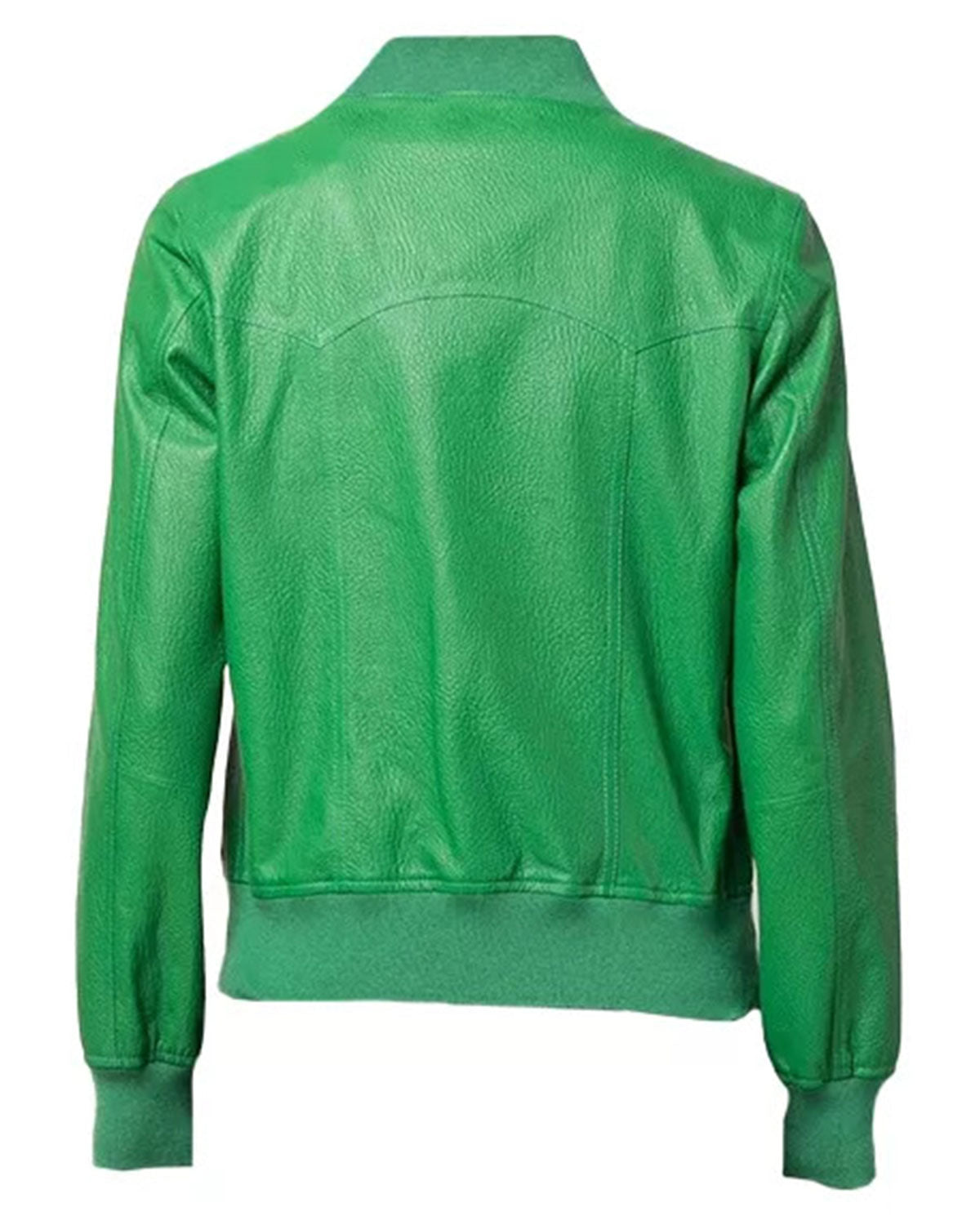 Womens Green Buttoned Leather Jacket | Elite Jacket