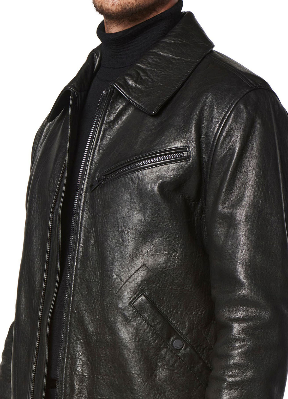 Mens Vintage Black Leather Jacket | Shop Now!