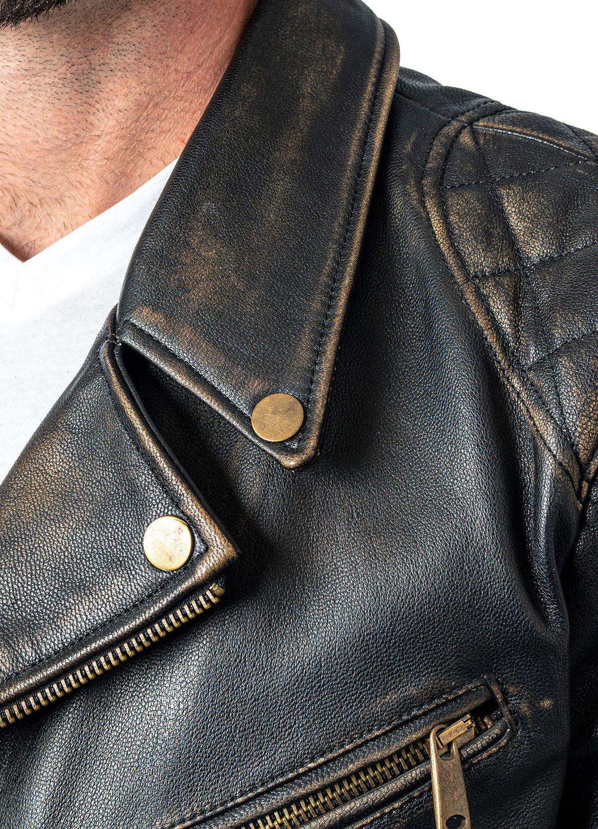 Mens Distressed Black Biker Leather Jacket | Shop Now!