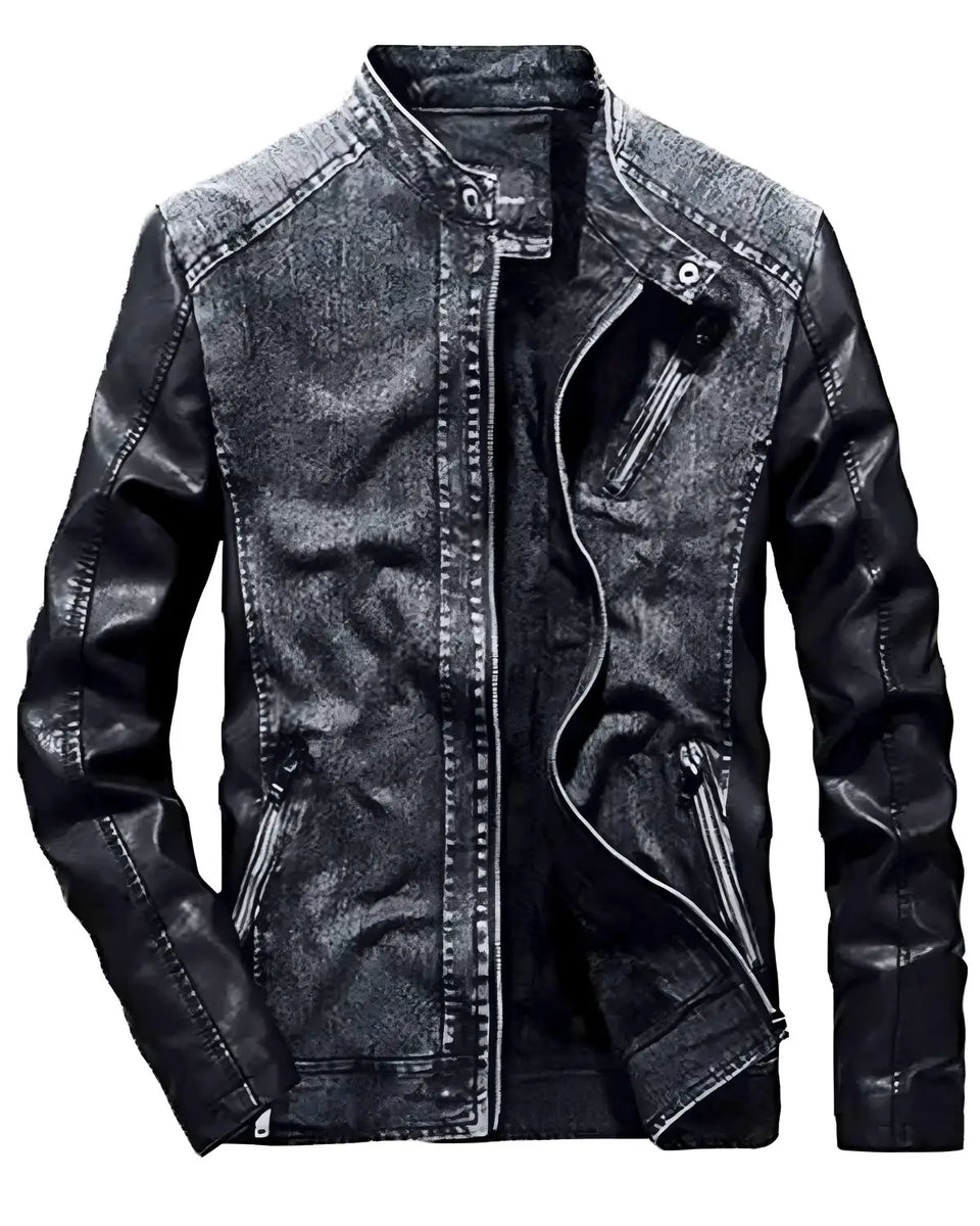Casual Denim Jacket with Hood - Gray main image 0