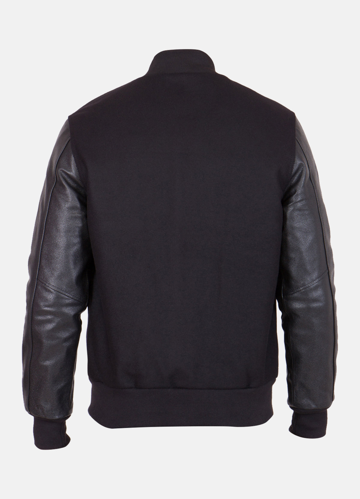 Mens Classic Black Varsity Jacket | Elite Jacket