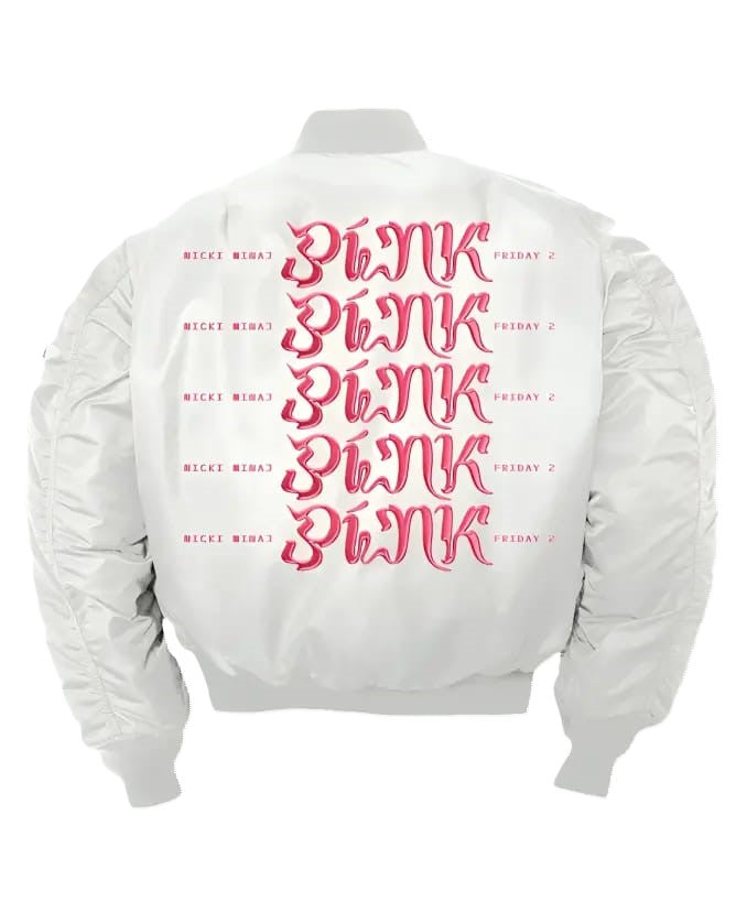 Nicki Minaj Pink Friday 2 White Bomber Jacket