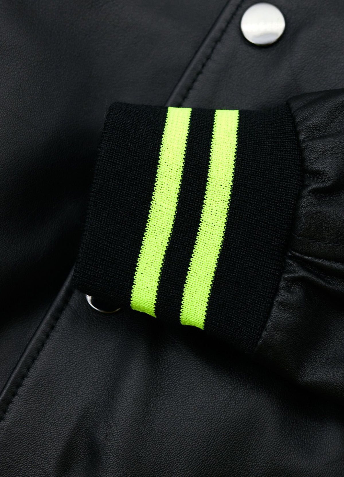 Mens Neon and Black Varsity Leather Jacket | Elite Jacket