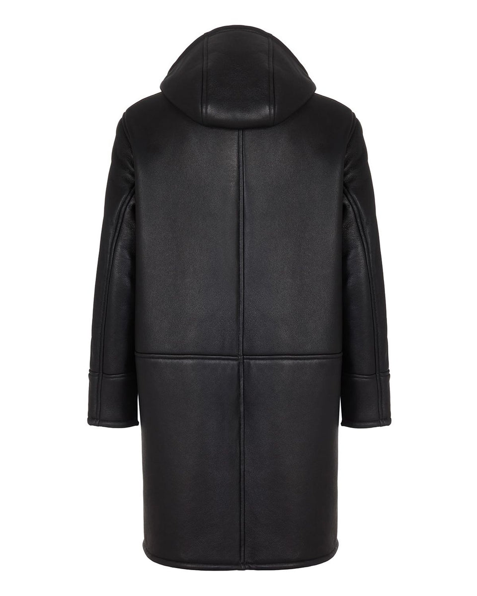 Black Hooded Leather Coat Elite Jacket
