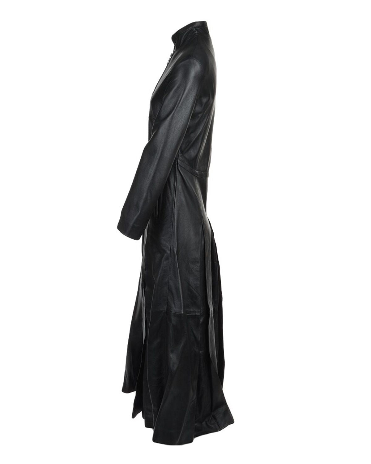 Women's Black Long Real Sheepskin Gothic Coat | Elite Jacket