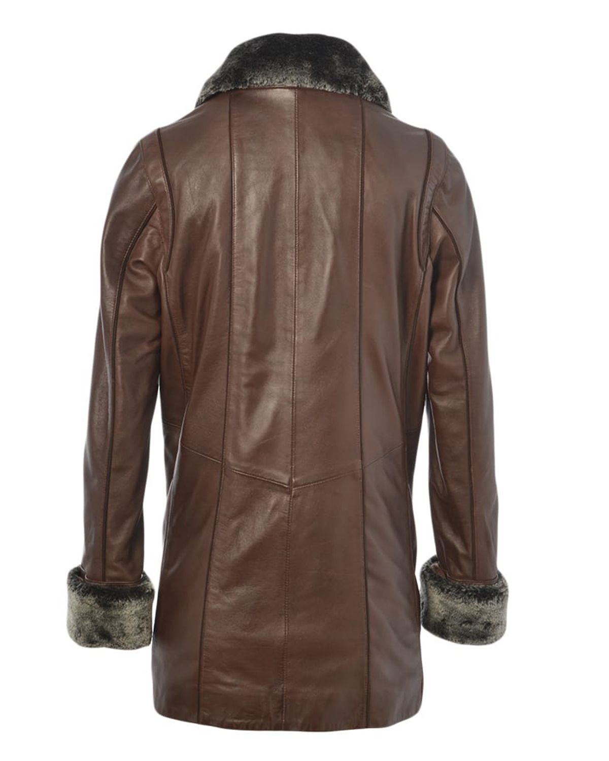 Fur Collar Real Leather Coat For Women | Elite Jacket