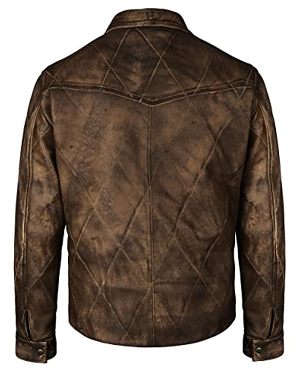 Kevin Costner Yellowstone Quilted Leather Jacket Elite Jacket
