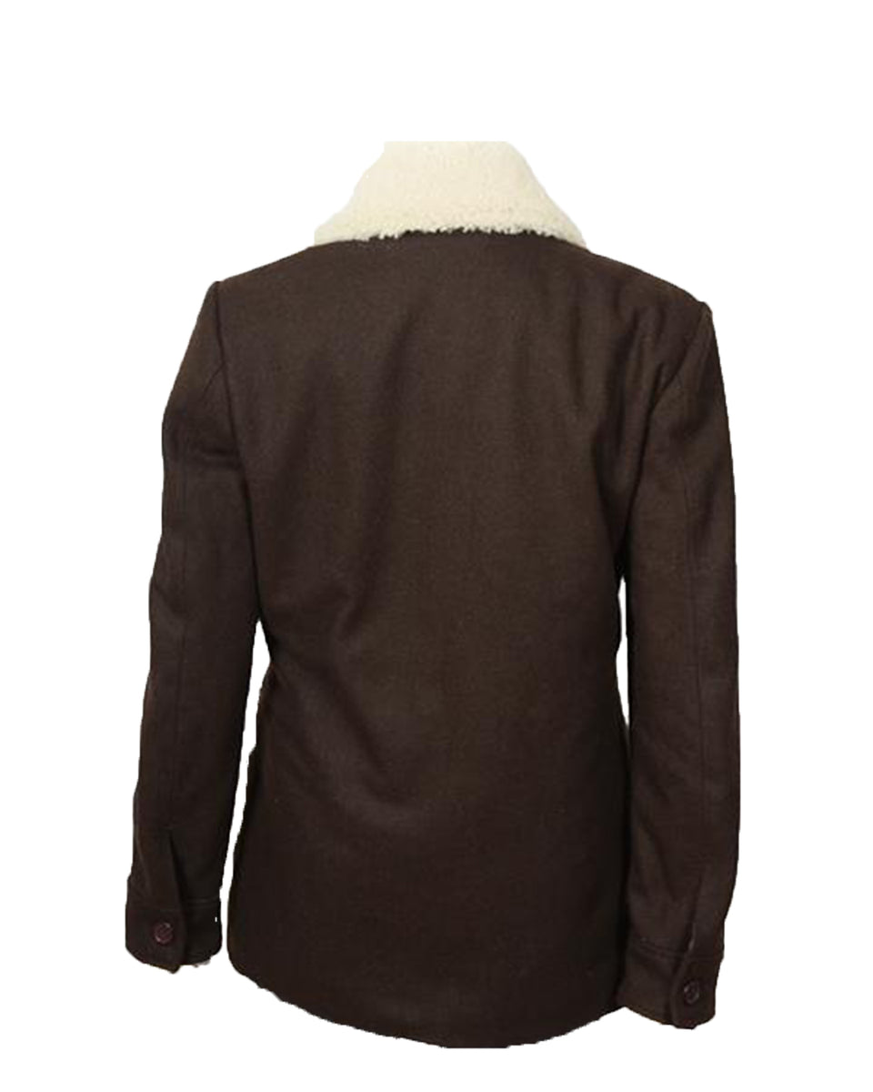 Handmade Light Yellow Collar Wool Coat