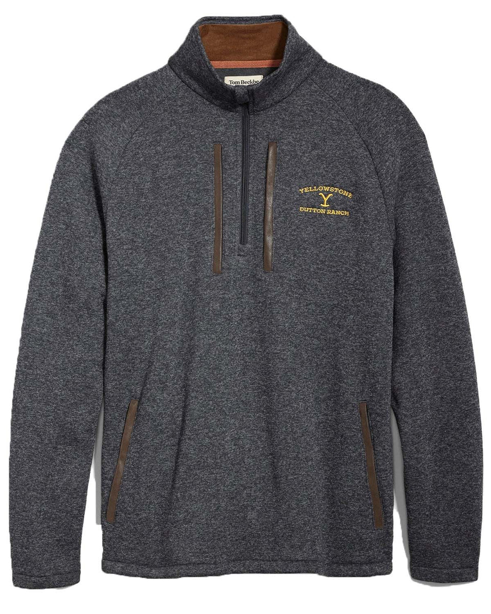 Knit Fleece Yellowstone Logo Quarter Zip Sweater Elite Jacket