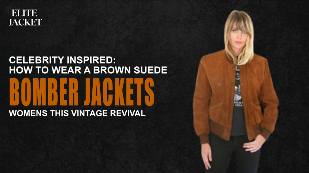 Celebrity Inspired: How to Wear a Brown Suede Bomber Jacket Womens This Vintage Revival