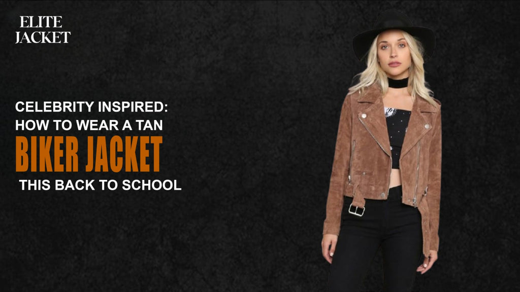 Celebrity Inspired: How to Wear a Tan Biker Jacket This Back to School