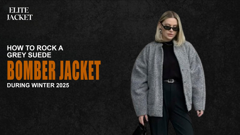 How to Rock a Grey Suede Bomber Jacket During Winter 2025