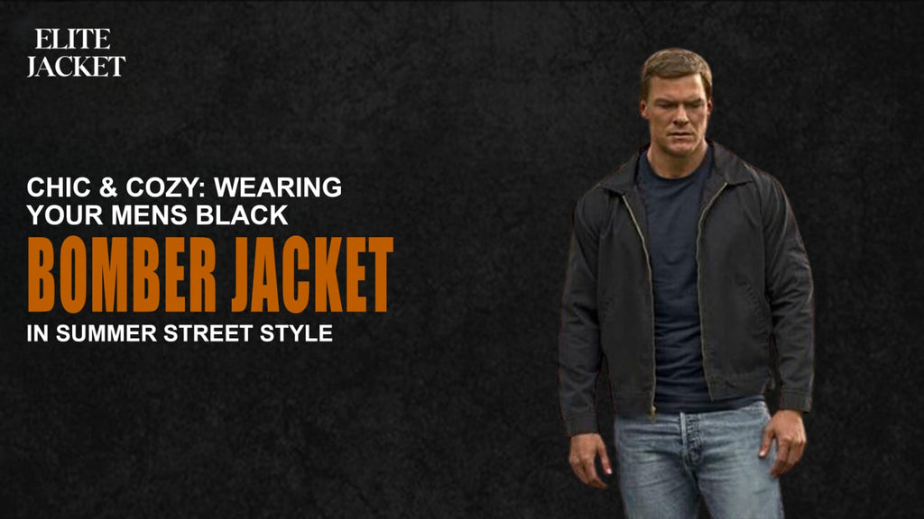 Chic & Cozy: Wearing Your mens black leather bomber jackets in Summer Street Style