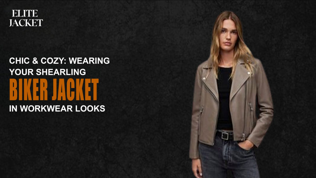 Chic & Cozy: Wearing Your Shearling Biker Jacket in Workwear Looks
