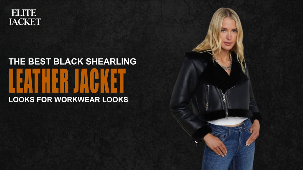 The Best Black Shearling Leather Jacket Looks for Workwear Looks