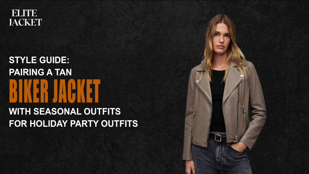 Pairing a Tan Biker Jacket with Seasonal Outfits for Holiday Party Outfits