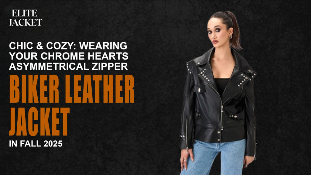 Chic & Cozy: Wearing Your Chrome Hearts Asymmetrical Zipper Biker Leather Jacket in Fall 2025