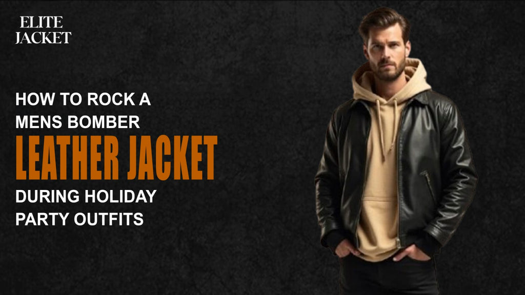 How to Rock a Men’s Bomber Leather Jacket During Holiday Party Outfits