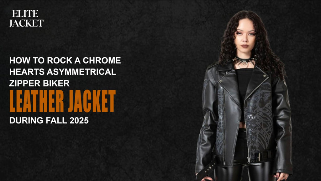 How to Rock a Chrome Hearts Asymmetrical Zipper Biker Leather Jacket During Fall 2025