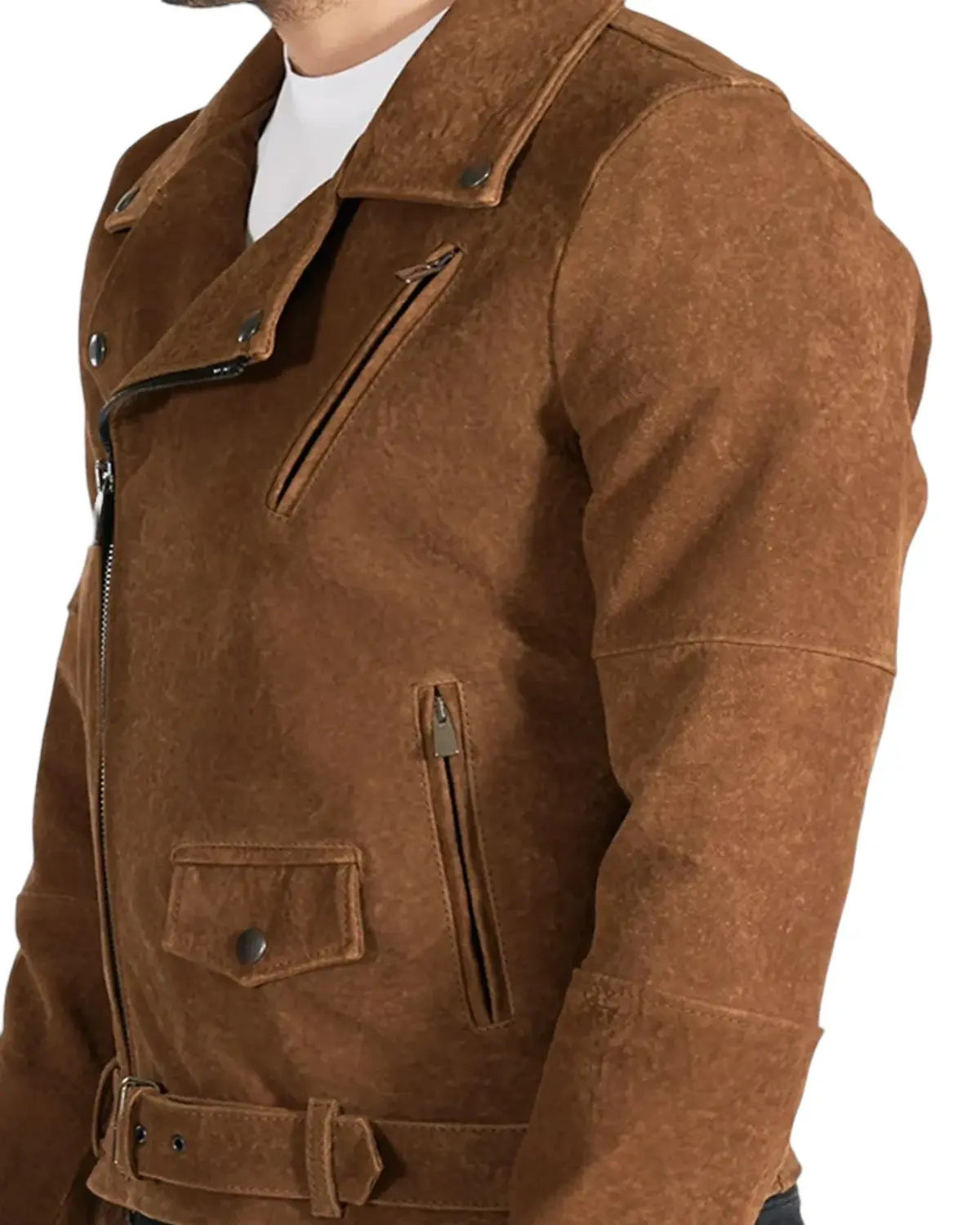 Mens Camel Brown Suede Leather Jacket | Elite Jacket