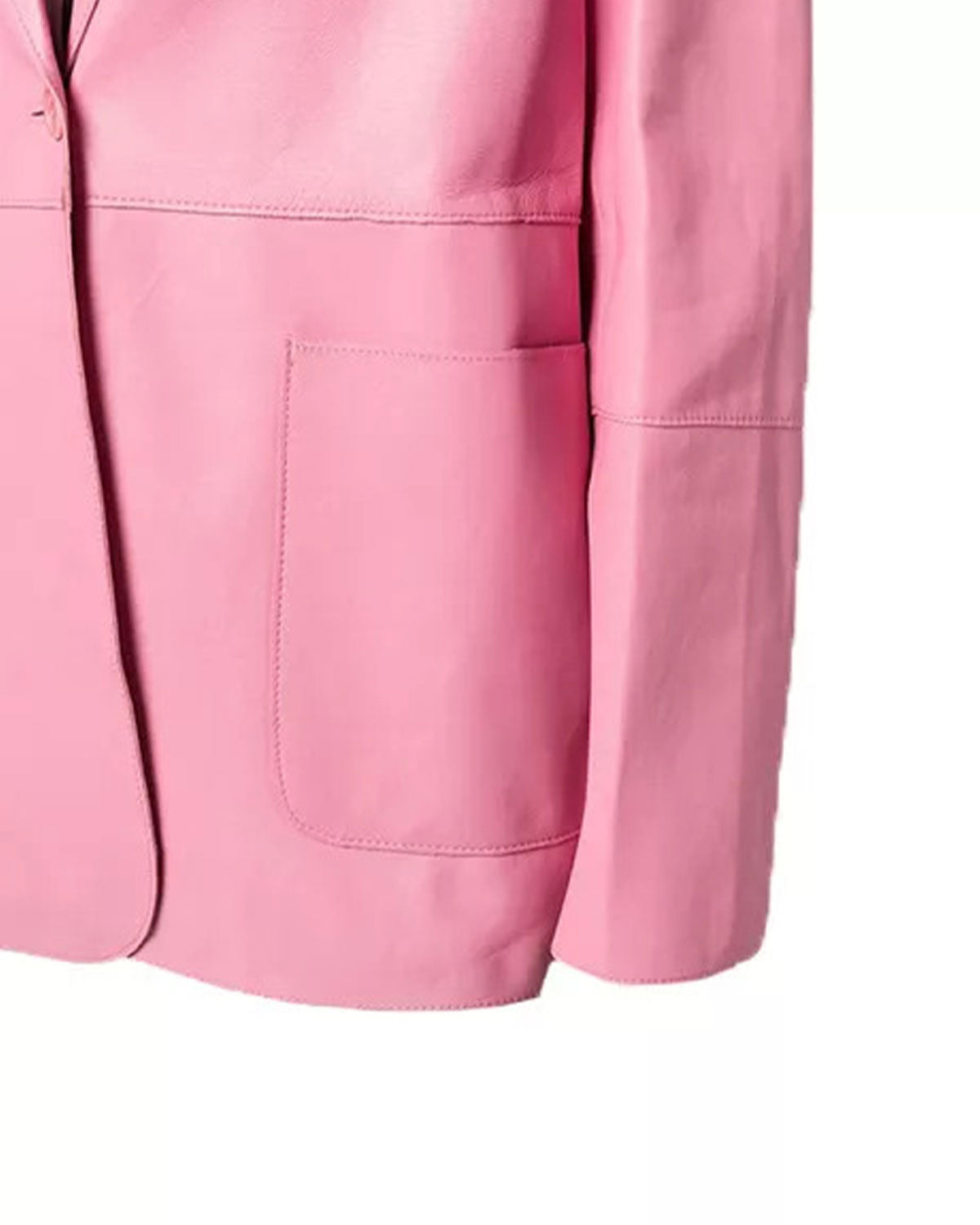 Elite Pink Leather Blazer Womens