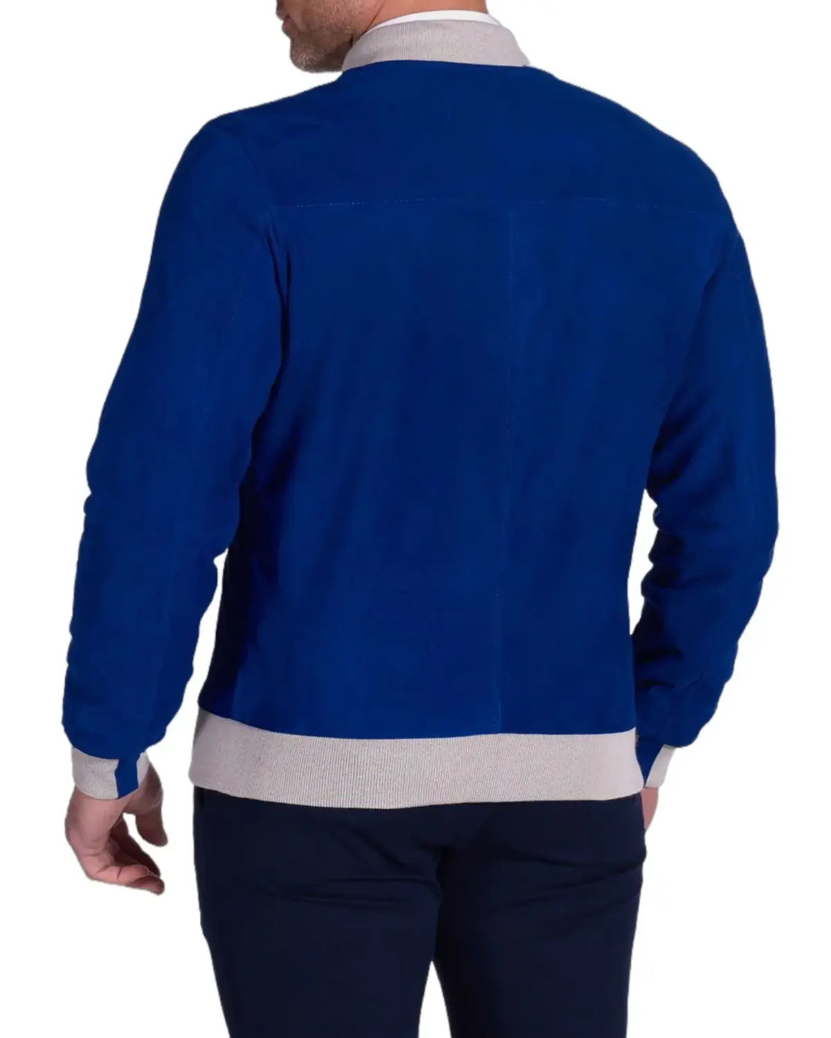 Mens Highstreet Blue Suede Leather Jacket | Elite Jacket