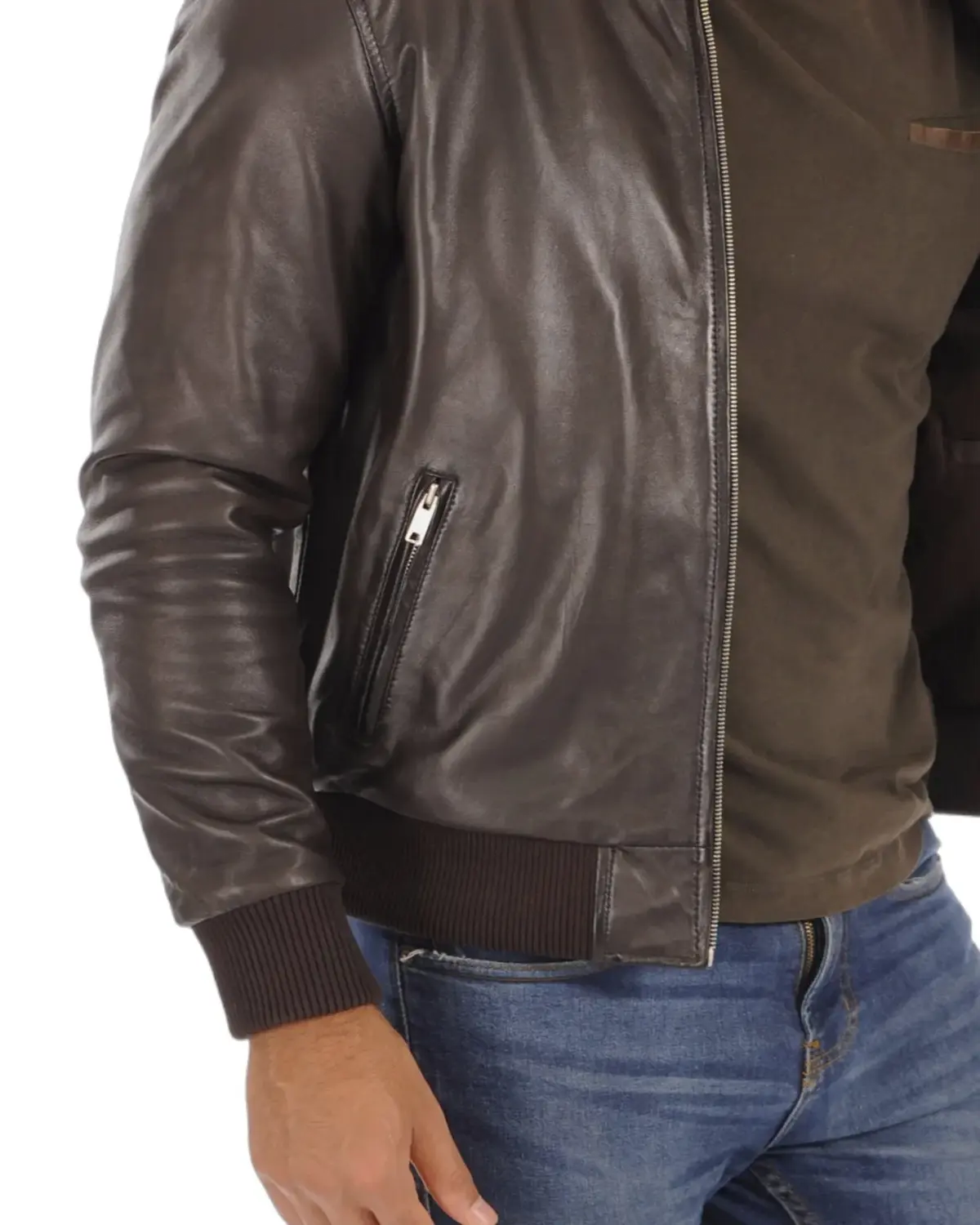 Mens Dark Brown Vintage Bomber Jacket | Elite Jacket