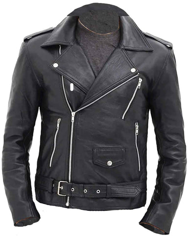 Mens Black Motorcycle Real Leather Jacket | Elite Jacket