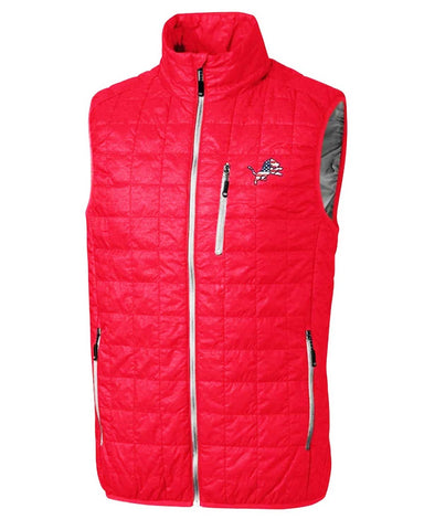 Americana Rainier Detroit Lions Red Puffer Vest | Elite Jacket