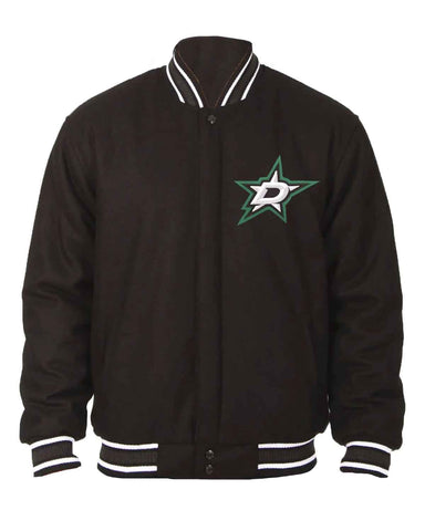 Dallas Stars Black Wool Bomber Jacket | Elite Jacket