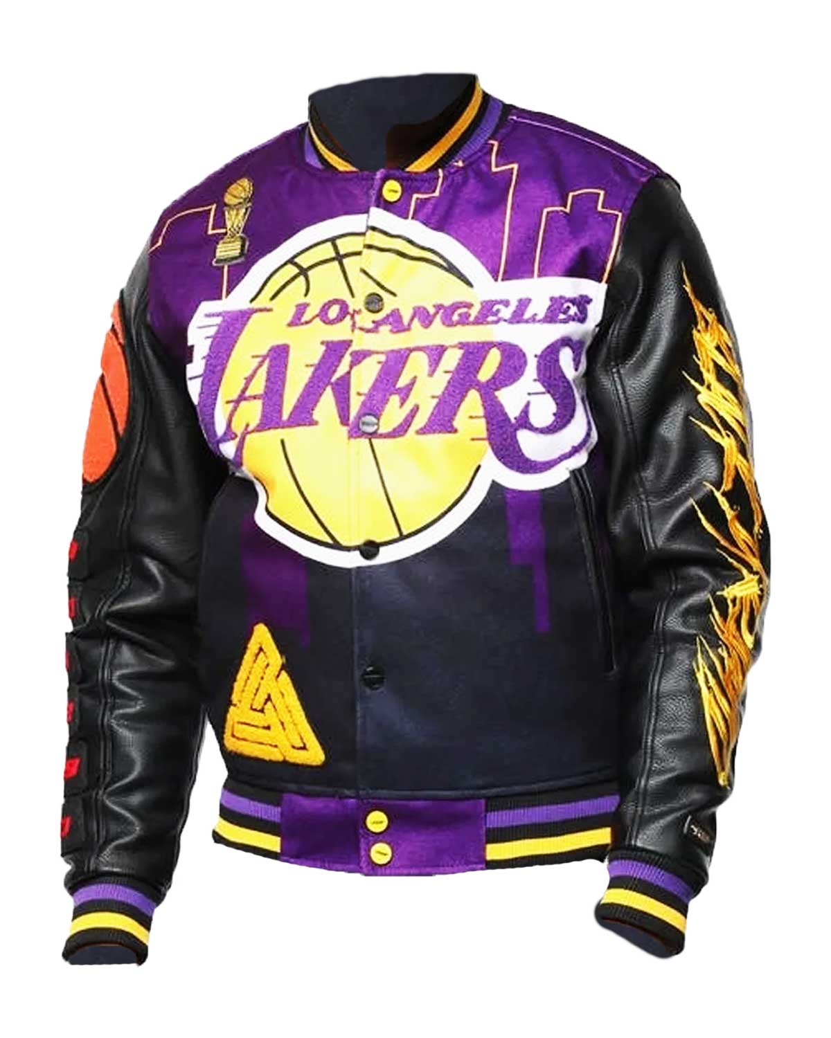 Pyramid LA Black And Purple Lakers Jacket | Elite Jacket