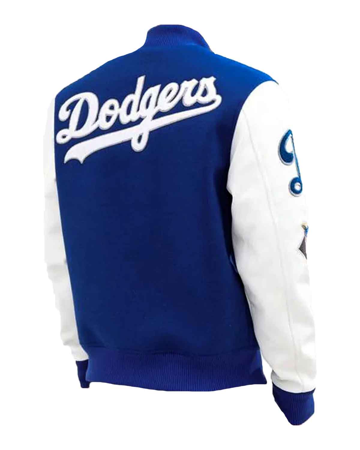 Los Angeles Dodgers White And Blue Letterman Varsity Jacket