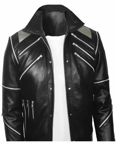 Michael Jackson Beat It Black Leather Jacket For Mens