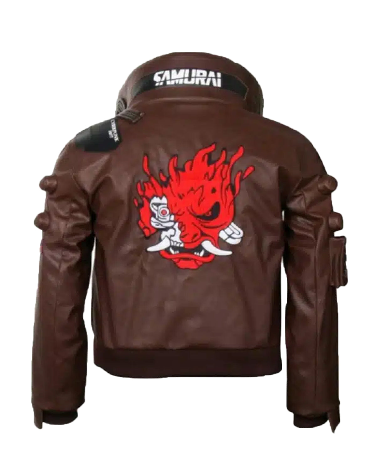 Mens Cyberpunk 2077 Samurai Brown Leather Jacket | Elite Jacket