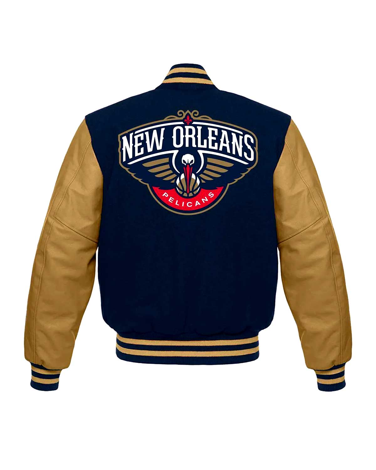 NBA New Orleans Pelicans Blue And Brown Letterman Jacket