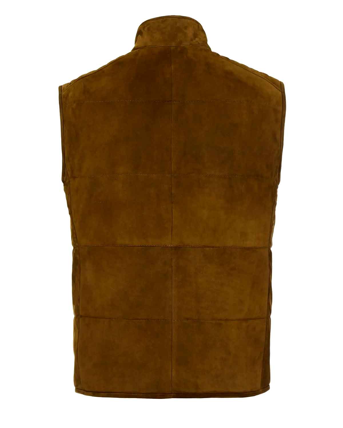Mens Western Design Suede Zipper Leather Vest | Elite Jacket
