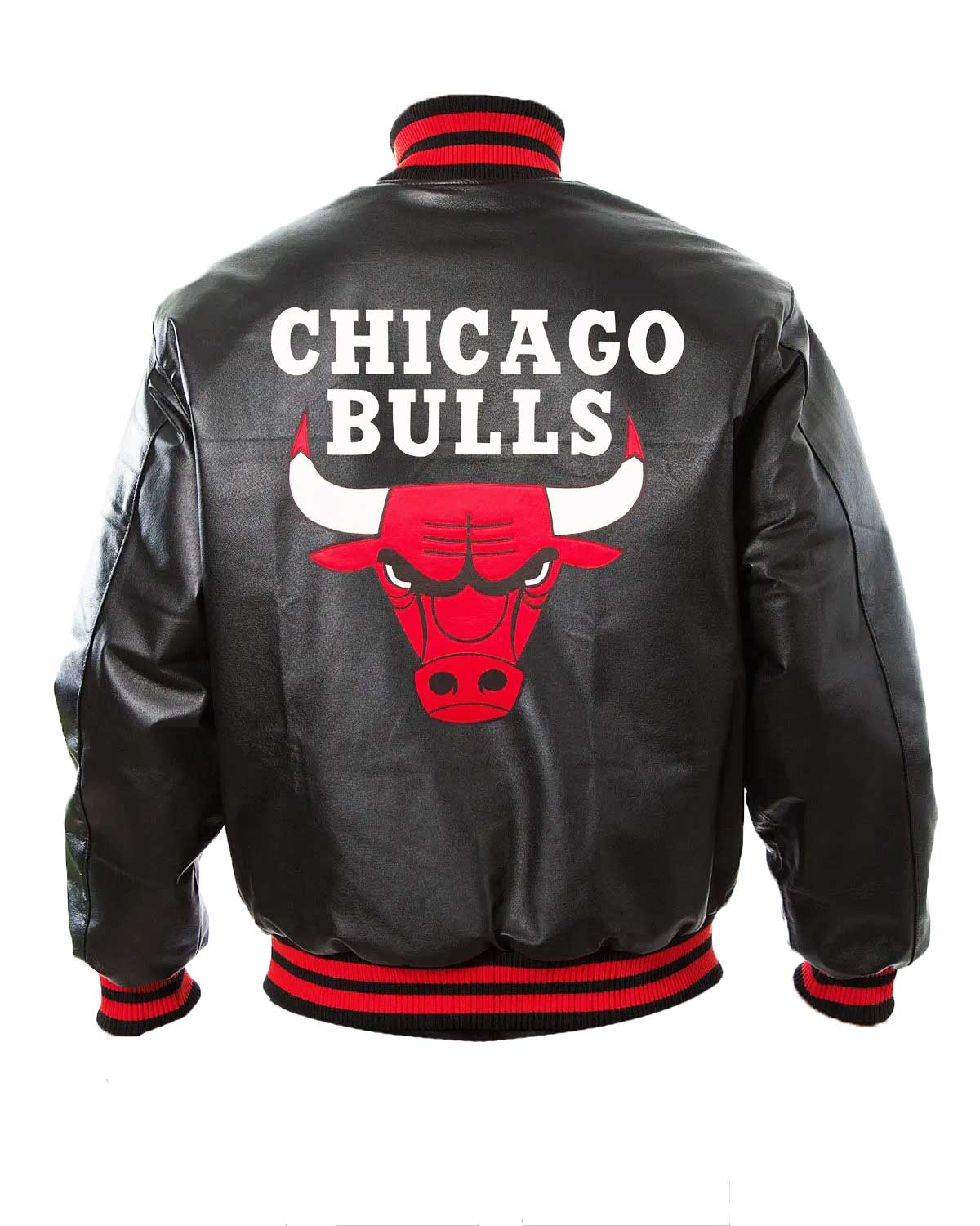 Chicago Bulls Black Letterman Leather Varsity Jacket 