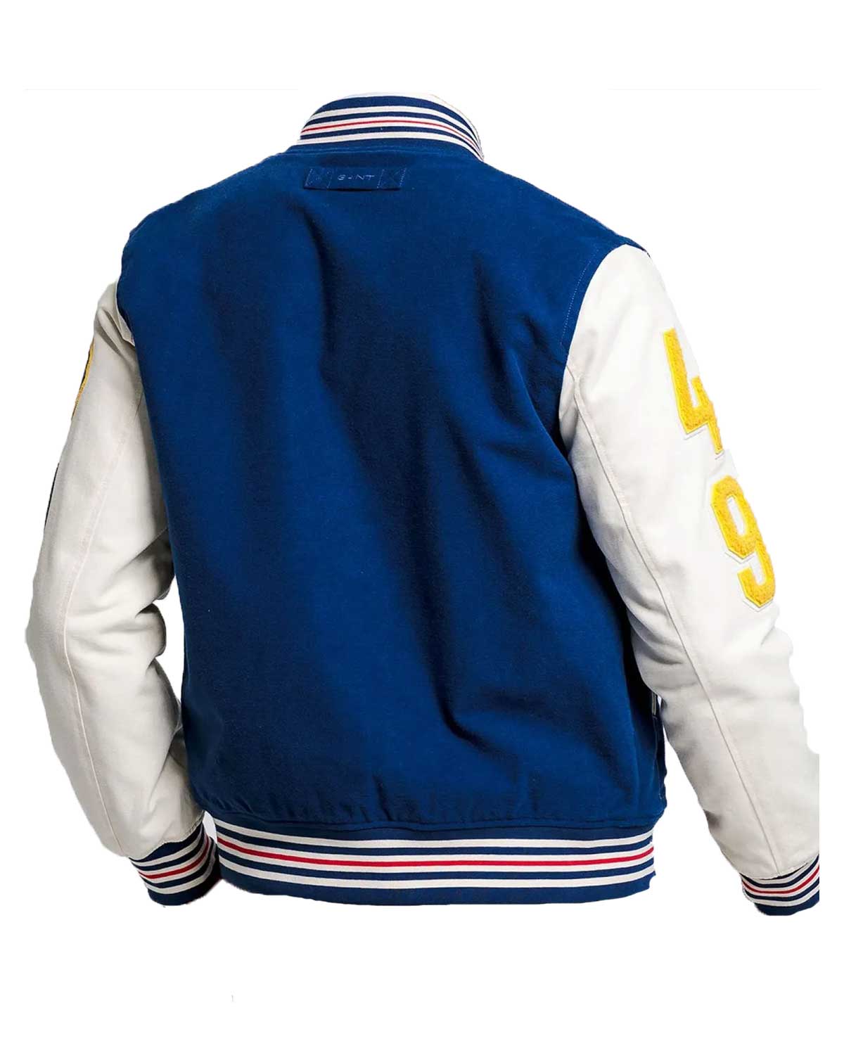 The Gant Spring Blue And White Letterman Varsity Jacket 