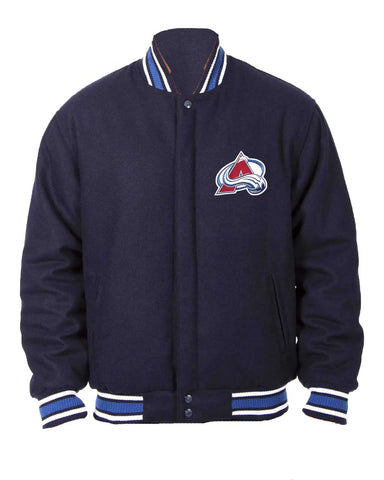 Colorado Avalanche Navy Blue Wool Bomber Jacket | Elite Jacket