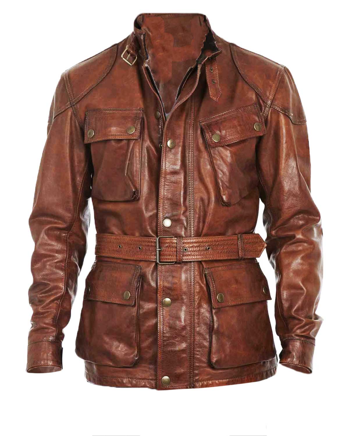 Benjamin Button Brad Pitt Brown Leather Motorcycle Jacket