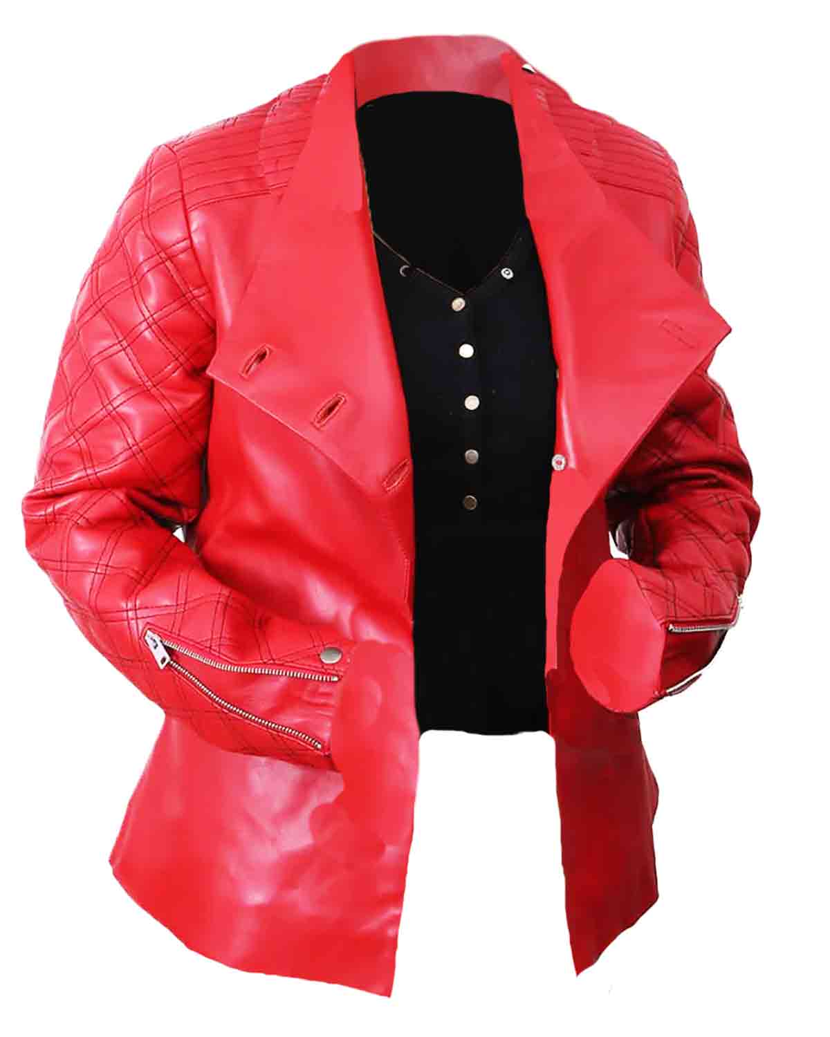 Womens Valentines Quilted Red Biker Jacket | Elite Jacket