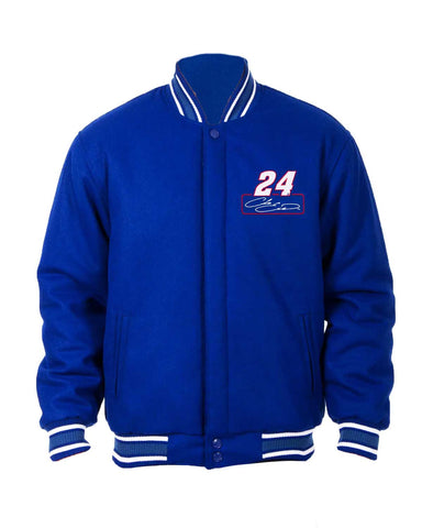 Chase Elliott Royal Blue Wool Bomber Jacket | Elite Jacket