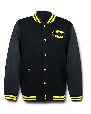 Batman Classic Logo Black Varsity Jacket | Elite Jacket