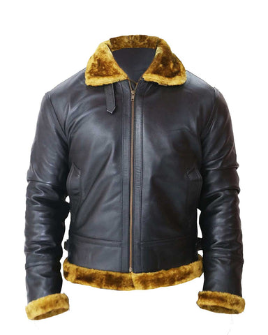 Elite B3 Bomber Men's Real Shearling Black Winter Leather Jacket