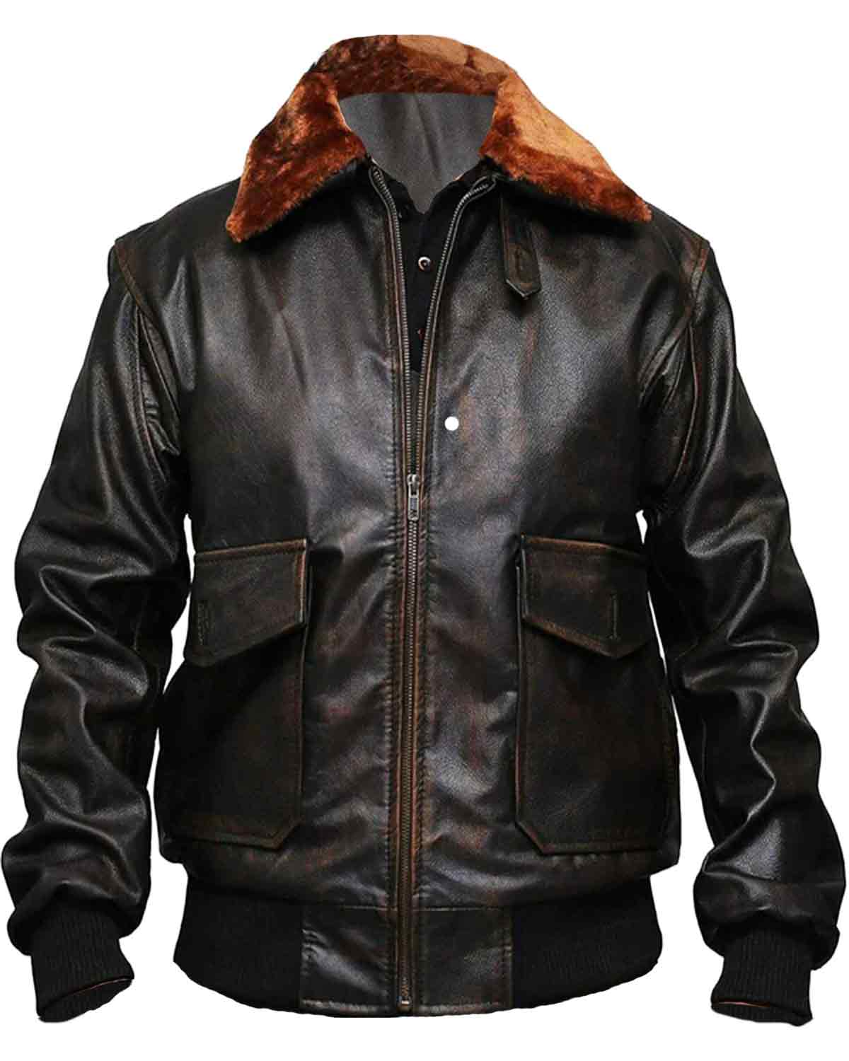 Elite U.S Navy G-1 Military Flight Men's Genuine Leather Jacket