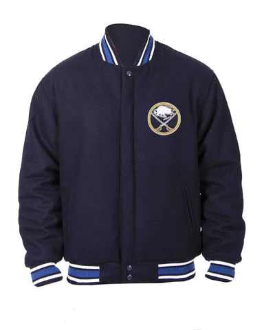 Buffalo Sabres Navy Blue Bomber Wool Jacket | Elite Jacket