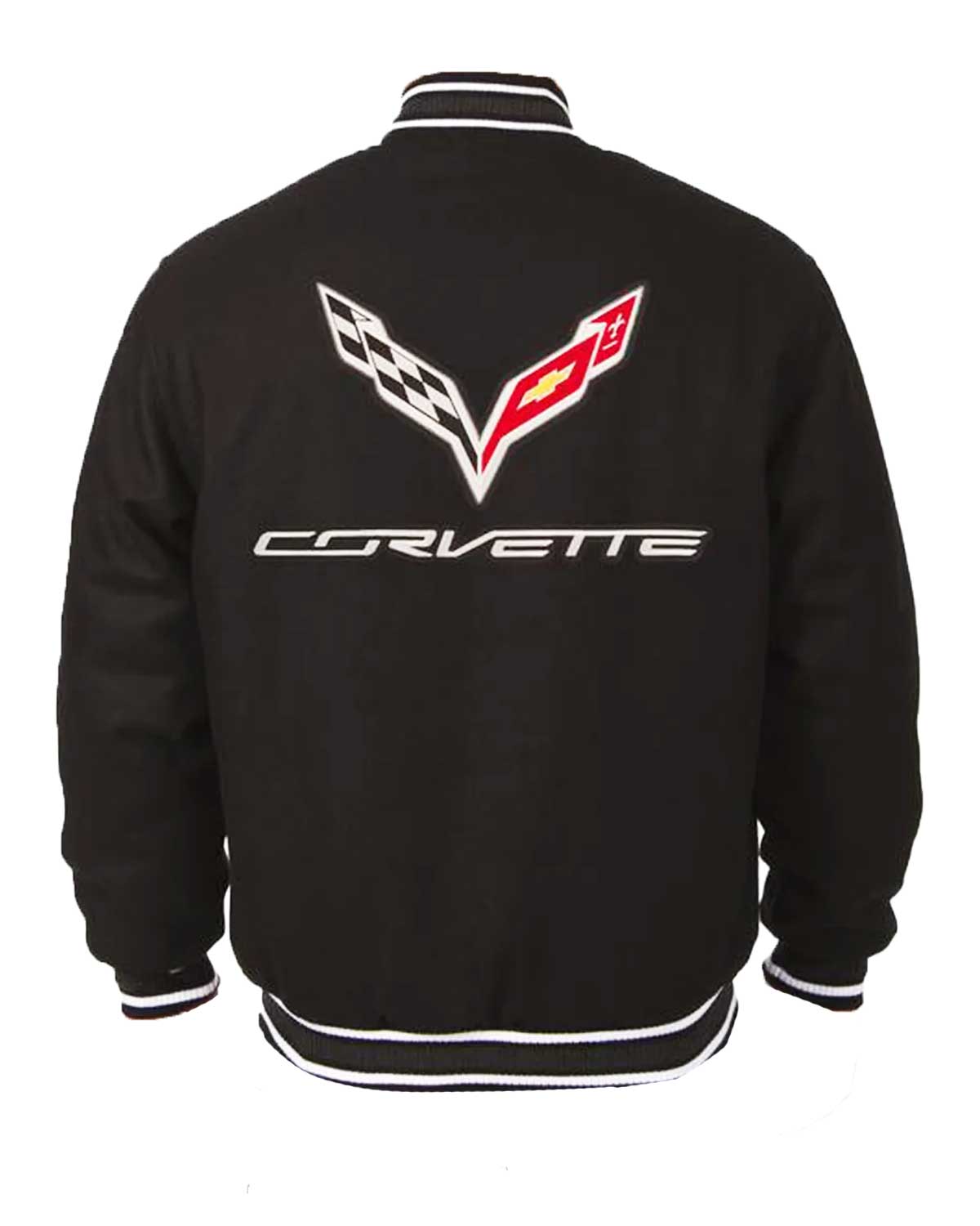 Corvette Black Varsity Wool Bomber Jacket | Elite Jacket 
